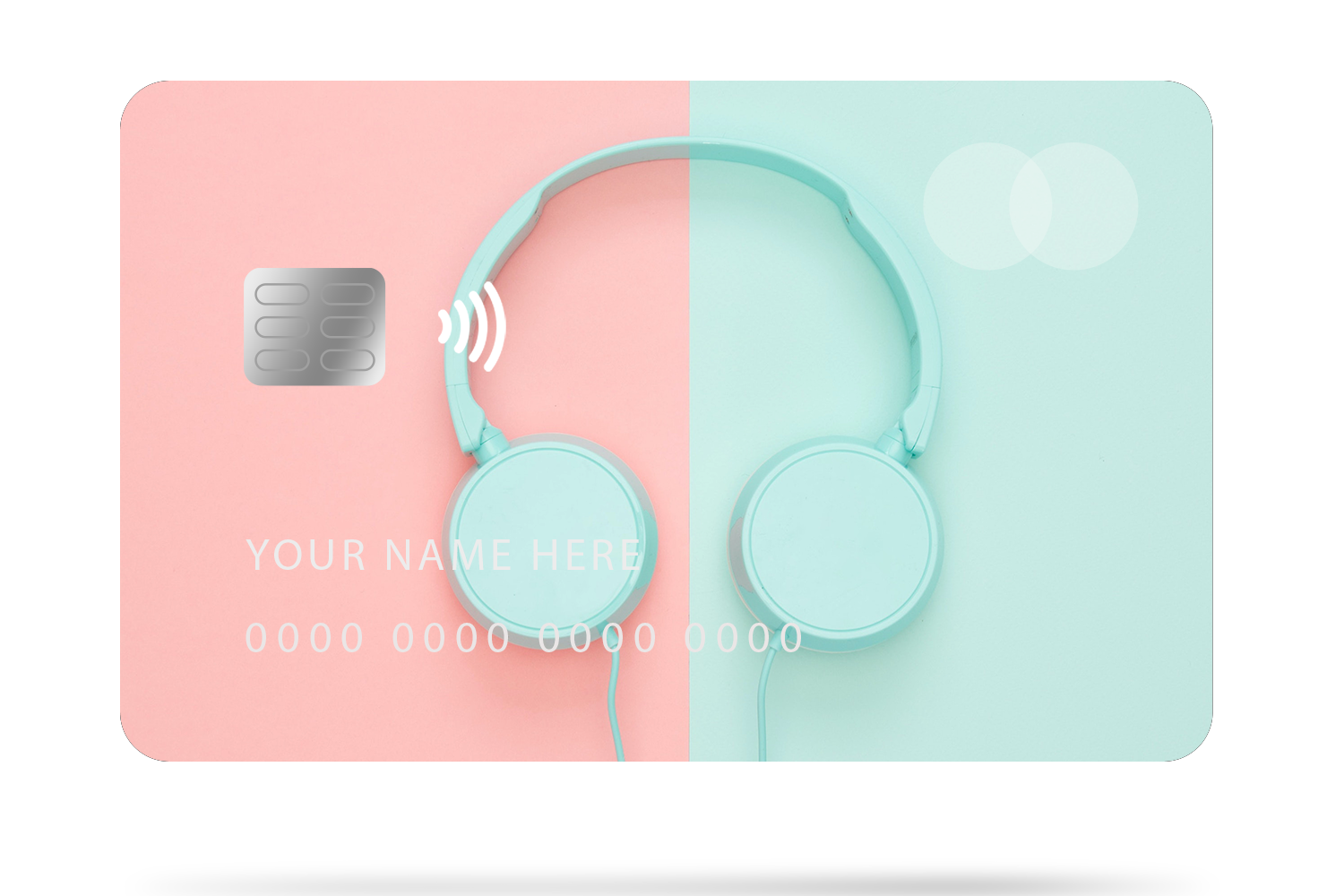card with headphones design